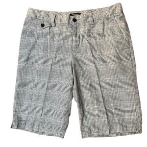 Eddie Bauer Mercer Fit Blue Plaid Flat Front Shorts Size 4